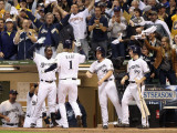 Cardinals v Milwaukee Brewers - G Six  Milwaukee  WI - Oct 16: Corey Hart and Yuniesky Betancourt