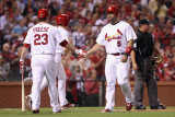 Brewers v St Louis Cardinals - G Three  St Louis  MO - Oct 12: David Freese and Albert Pujols