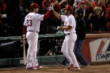 Texas Rangers v St Louis Cardinals  St Louis  MO - Oct 27: Lance Berkman and David Freese