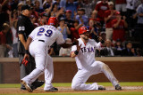 Detroit Tigers v Texas Rangers - Game Six  Arlington  TX - Oct 15: Adrian Beltre and Mike Napoli