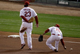 Texas Rangers v St Louis Cardinals  St Louis  MO - Oct 27: David Freese and Rafael Furcal