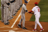 Brewers v St Louis Cardinals - G Three  St Louis  MO - Oct 12: Ron Roenicke and Tony LaRussa