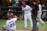 Detroit Tigers v Texas Rangers - Game Six  Arlington  TX - Oct 15: Adrian Beltre and Mike Napoli