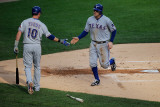 Texas Rangers v Detroit Tigers - Game Five  Detroit  MI - October 13: Ian Kinsler and Michael Young