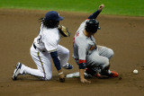 St Louis Cardinals v Milwaukee Brewers - G Six  Milwaukee  WI - Oct 16: Jon Jay and Rickie Weeks
