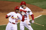 Milwaukee Brewers v Cardinals - G Five  St Louis  MO - Oct 14: Adron Chambers and Daniel Descalso