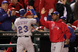 Texas Rangers v St Louis Cardinals  St Louis  MO - Oct 27: Craig Gentry and Esteban German