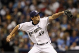 St Louis Cardinals v Milwaukee Brewers - Game Six  Milwaukee  WI - October 16: Takashi Saito