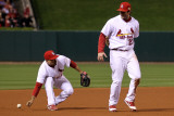 Texas Rangers v St Louis Cardinals  St Louis  MO - Oct 27: David Freese and Rafael Furcal