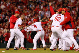 Game 7 - Rangers v Cardinals  St Louis  MO - October 28: Nick Punto and Skip Schumaker