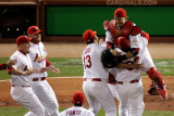 Game 7 - Rangers v Cardinals  St Louis  MO - October 28: Jason Motte and Yadier Molina