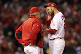 Game 7 - Rangers v Cardinals  St Louis  MO - October 28: Chris Carpenter and Dave Duncan