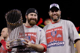 Game 7 - Rangers v Cardinals  St Louis  MO - October 28: Jason Motte and Lance Berkman