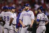 Game 7 - Rangers v Cardinals  St Louis  MO - October 28: Scott Feldman and Ron Washington