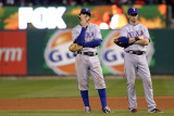 Game 7 - Rangers v Cardinals  St Louis  MO - October 28: Ian Kinsler and Michael Young