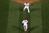 Game 7 - Rangers v Cardinals  St Louis  MO - October 28: Jason Motte and Yadier Molina