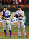 Game 7 - Rangers v Cardinals  St Louis  MO - October 28: Ian Kinsler and Michael Young