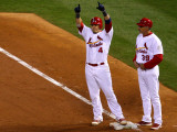 Game 7 - Rangers v Cardinals  St Louis  MO - October 28: Yadier Molina and Dave McKay