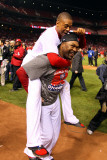 Game 7 - Rangers v Cardinals  St Louis  MO - October 28: Adron Chambers and Arthur Rhodes