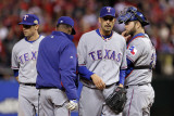 Game 7 - Rangers v Cardinals  St Louis  MO - October 28: Mike Adams and Ron Washington