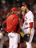 Game 7 - Rangers v Cardinals  St Louis  MO - October 28: Chris Carpenter and Dave Duncan