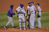 Game 7 - Rangers v Cardinals  St Louis  MO - October 28: Scott Feldman and Ron Washington