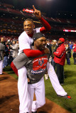 Game 7 - Rangers v Cardinals  St Louis  MO - October 28: Adron Chambers and Arthur Rhodes