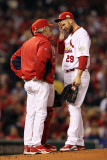 Game 7 - Rangers v Cardinals  St Louis  MO - October 28: Chris Carpenter and Dave Duncan