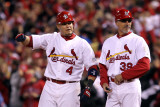 Game 7 - Rangers v Cardinals  St Louis  MO - October 28: Yadier Molina and Dave McKay
