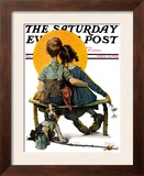 "Little Spooners" or "Sunset" Saturday Evening Post Cover  April 24 1926