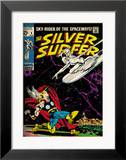 Marvel Comics Retro: Silver Surfer Comic Book Cover 4  Thor (aged)