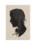 Engraving of a girl's head