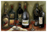 Wine Still Life With Olive Green Background