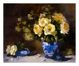 Yellow Roses with Porcelain