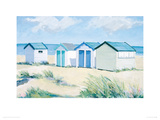 Beach  Huts On A Bright Day