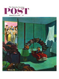 "Hat Bridge" Saturday Evening Post Cover  January 25  1958