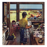 "Doing Dishes at the Beach"  July 19  1952