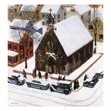 "Snowy Morning at Church"  January 6  1951