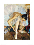 Ballerina Fixing Her Shoe