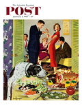"Doggy Buffet" Saturday Evening Post Cover  January 5  1957