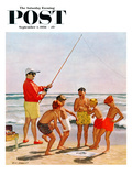 "Big Pole Little Fish" Saturday Evening Post Cover  September 1  1956
