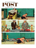 "New Toy Train" Saturday Evening Post Cover  December 19  1953