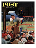 "Sleepy Inning" Saturday Evening Post Cover  April 23  1955