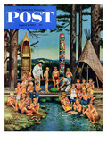 "Watermelon at Camp" Saturday Evening Post Cover  August 1  1953