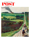 "Chasing the Fire Truck" Saturday Evening Post Cover  June 30  1956