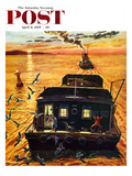 "Barges" Saturday Evening Post Cover  April 6  1957