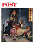 "Tricking Trick-Or-Treaters" Saturday Evening Post Cover  November 3  1951