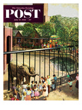 "Feeding the Elephants" Saturday Evening Post Cover  July 25  1953