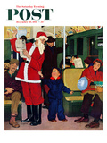 "Giving Santa His Seat" Saturday Evening Post Cover  December 10  1955