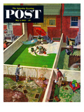 "Painting the Patio Green" Saturday Evening Post Cover  May 2  1953
